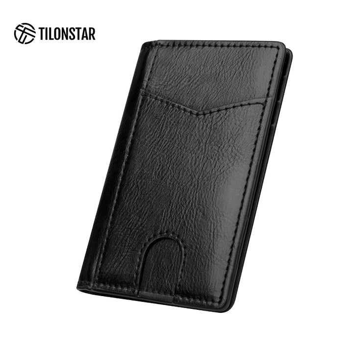 TVW100 - Minimalist Leather Bi-fold Card Wallet,TILONSTAR