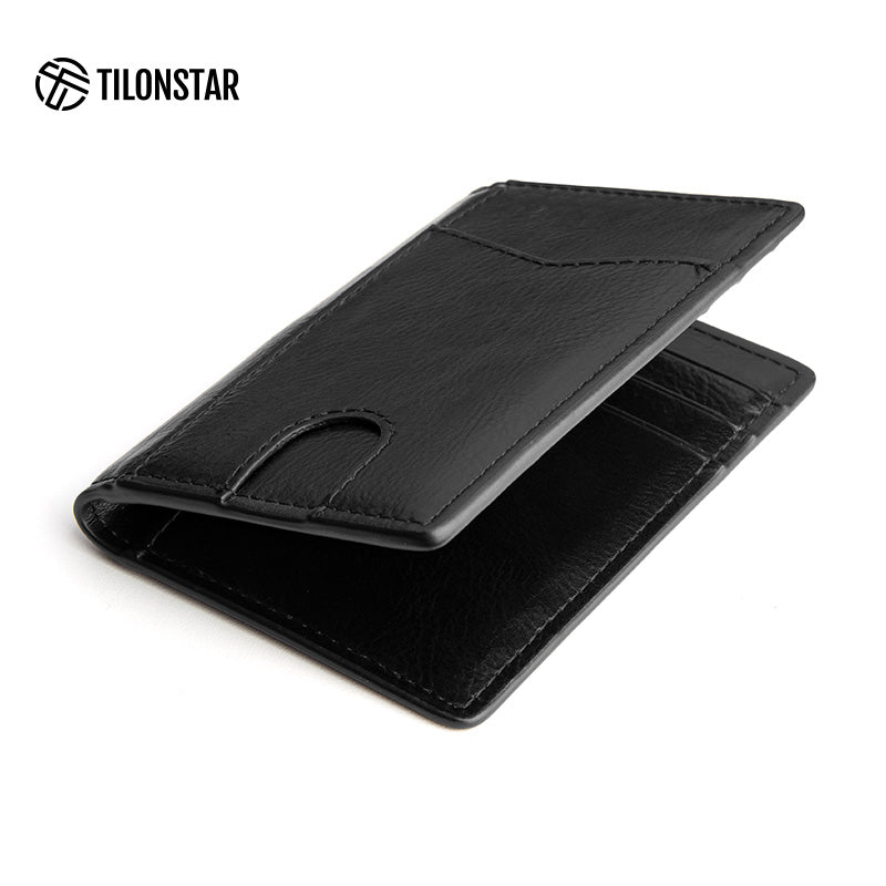 TVW100 - Minimalist Leather Bi-fold Card Wallet,TILONSTAR