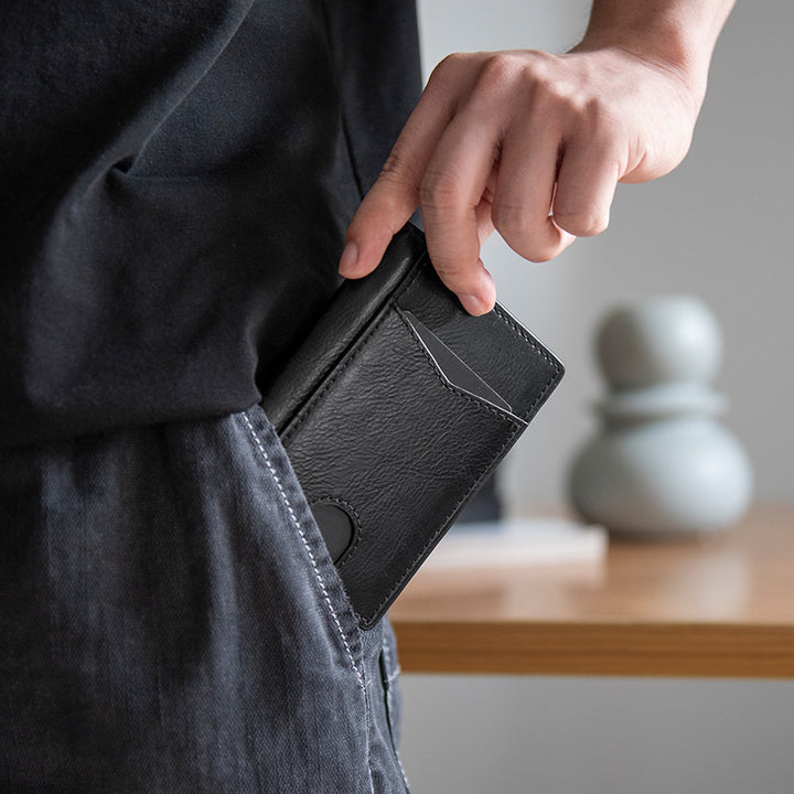 TVW100 - Minimalist Leather Bi-fold Card Wallet,TILONSTAR