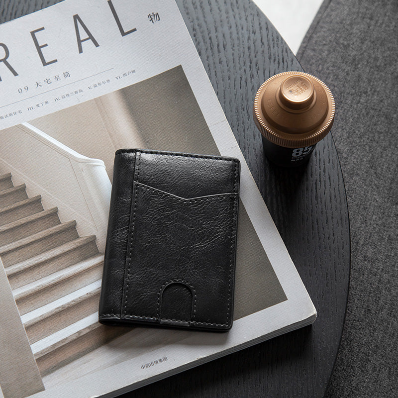 TVW100 - Minimalist Leather Bi-fold Card Wallet,TILONSTAR