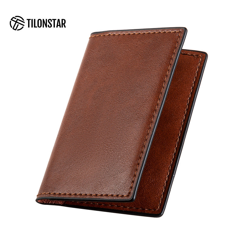 TVW104 - Slim Leather Business Card Holder, Up to Hold 20 Cards