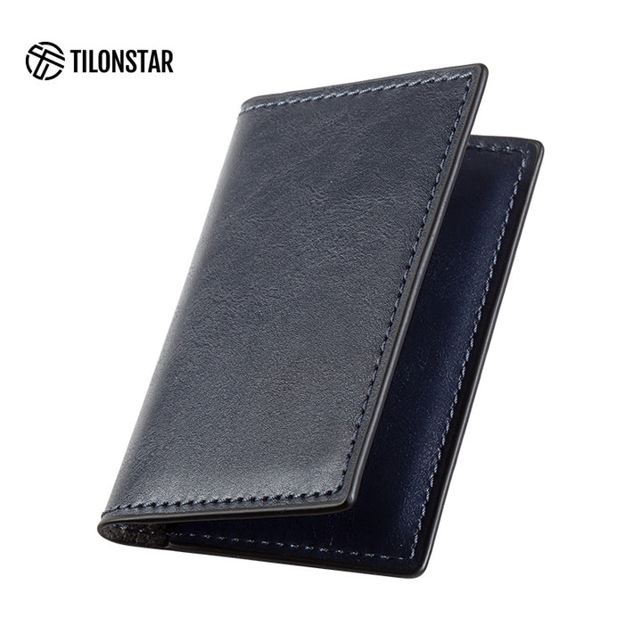 TVW104 - Slim Leather Business Card Holder, Up to Hold 20 Cards