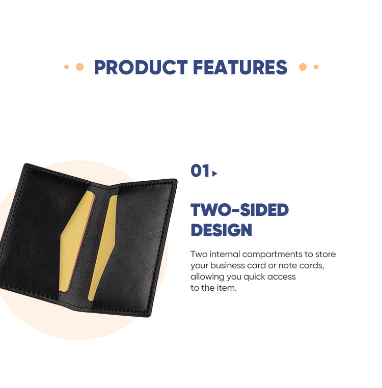 TVW104 - Slim Leather Business Card Holder, Up to Hold 20 Cards
