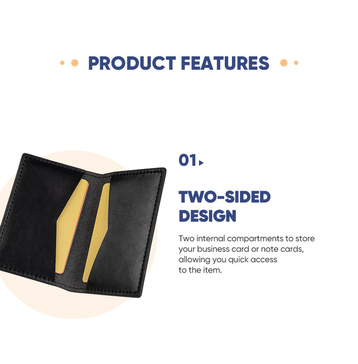 TVW104 - Slim Leather Business Card Holder, Up to Hold 20 Cards