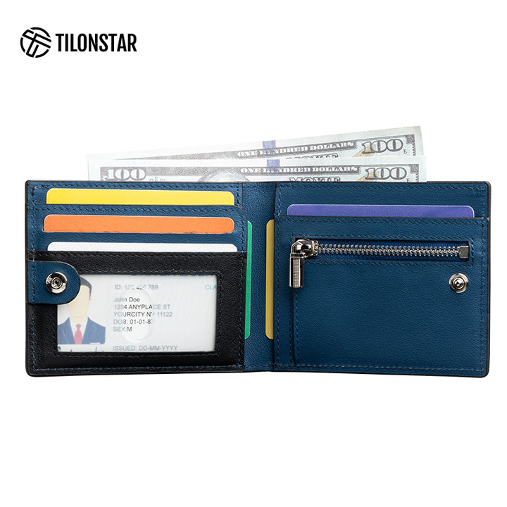 TVW128P Wallet - Genuine Leather Bifold Coin Credit Card,TILONSTAR
