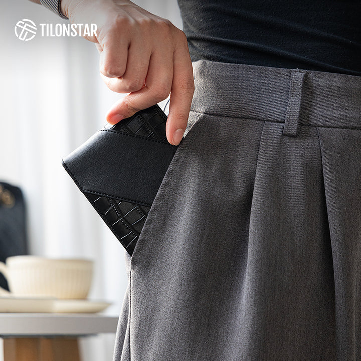 TVW131 - Leather Wallet With Zipper Coin Pocket,TILONSTAR