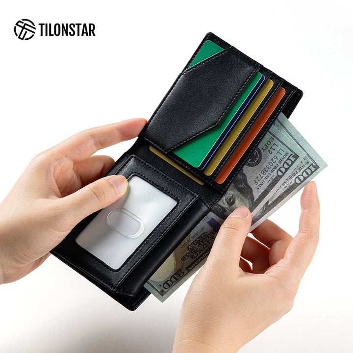TVW131 - Leather Wallet With Zipper Coin Pocket,TILONSTAR