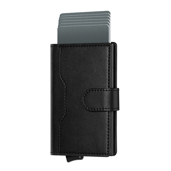 TVC207 - Leather Pop-up Wallet - Sleek Aluminum Business Card Protector