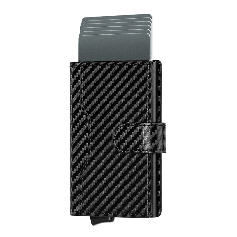 TVC207 - Leather Pop-up Wallet - Sleek Aluminum Business Card Protector