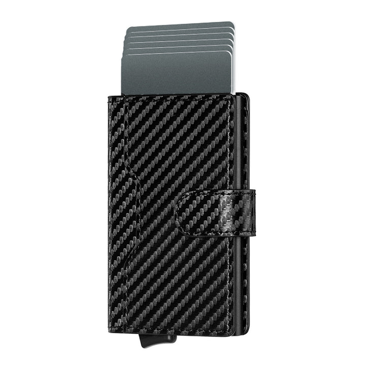 TVC207 - Leather Pop-up Wallet - Sleek Aluminum Business Card Protector
