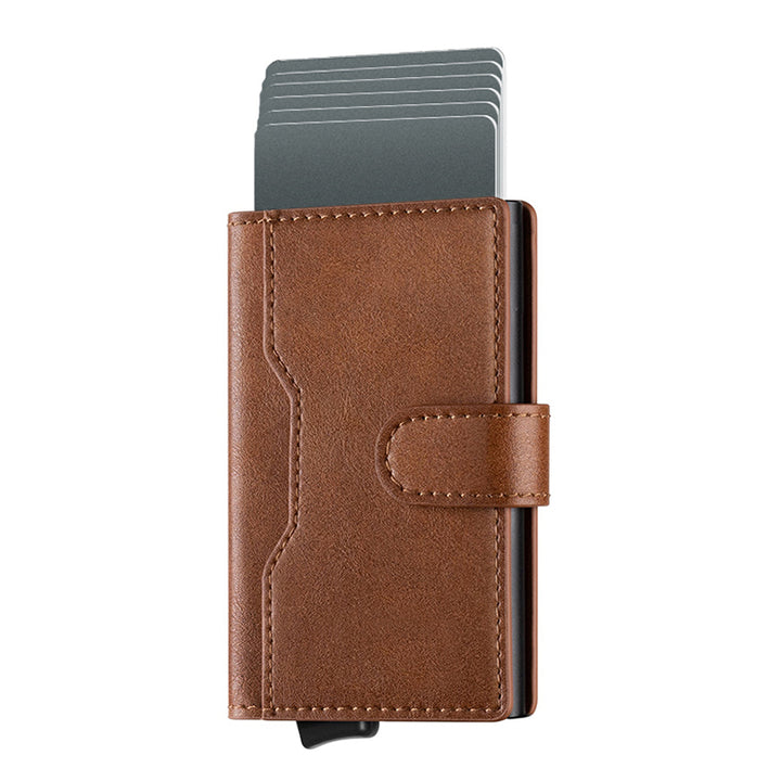 TVC207 - Leather Pop-up Wallet - Sleek Aluminum Business Card Protector