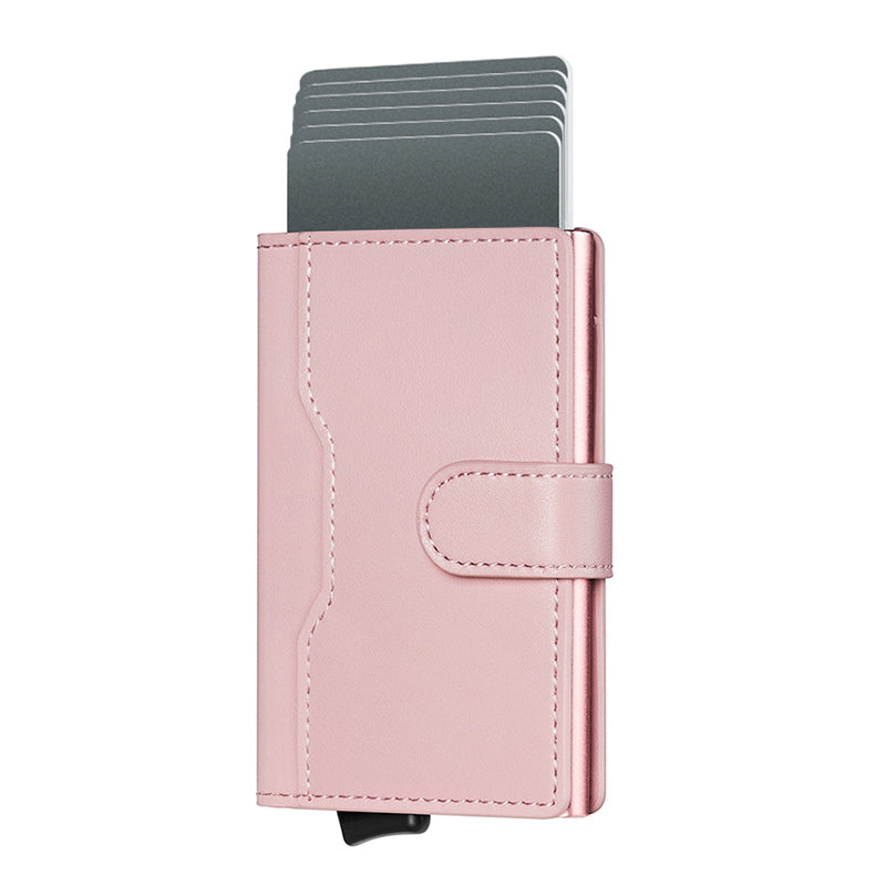 TVC207 - Leather Pop-up Wallet - Sleek Aluminum Business Card Protector