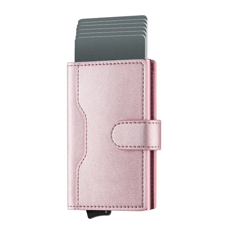 TVC207 - Leather Pop-up Wallet - Sleek Aluminum Business Card Protector
