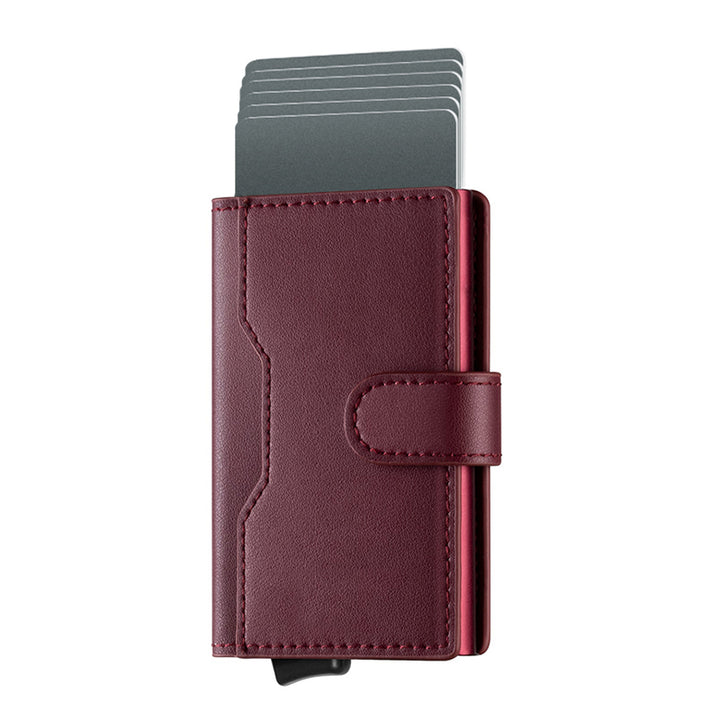 TVC207 - Leather Pop-up Wallet - Sleek Aluminum Business Card Protector