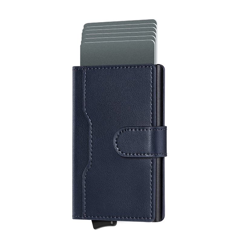 TVC207 - Leather Pop-up Wallet - Sleek Aluminum Business Card Protector