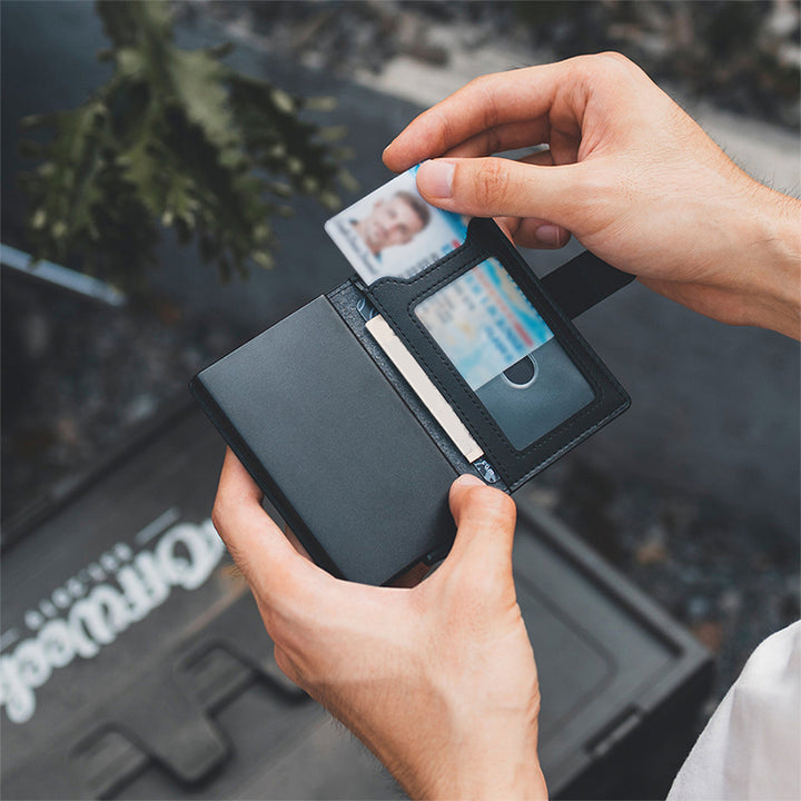TVC207 - Leather Pop-up Wallet - Sleek Aluminum Business Card Protector
