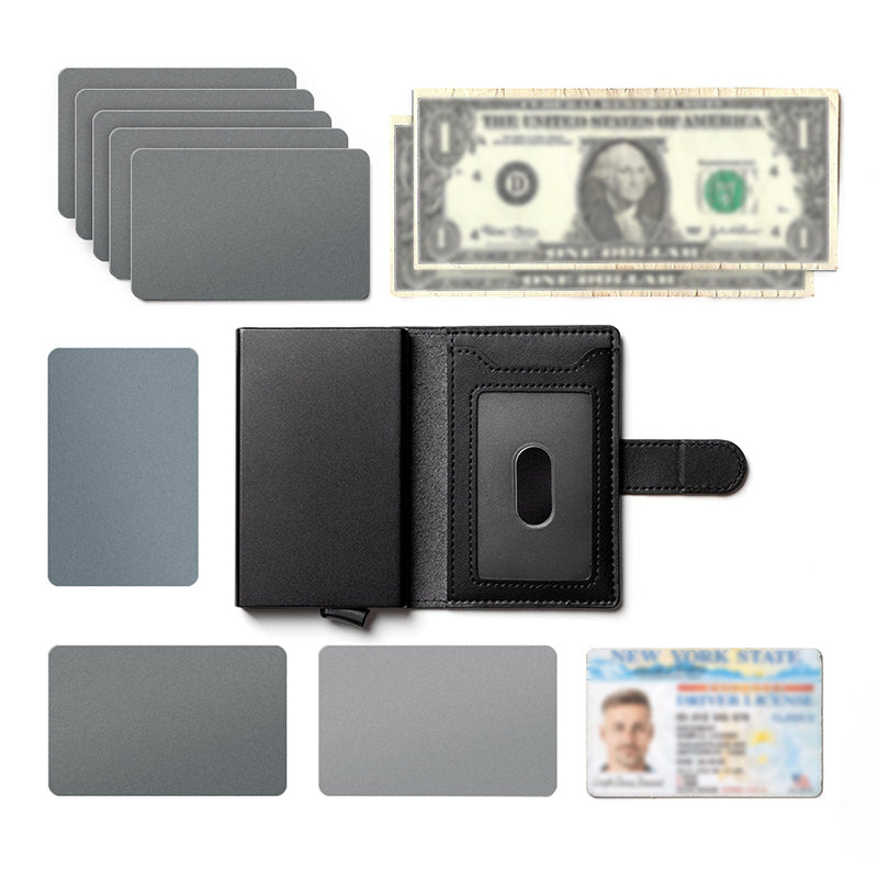 TVC207 - Leather Pop-up Wallet - Sleek Aluminum Business Card Protector