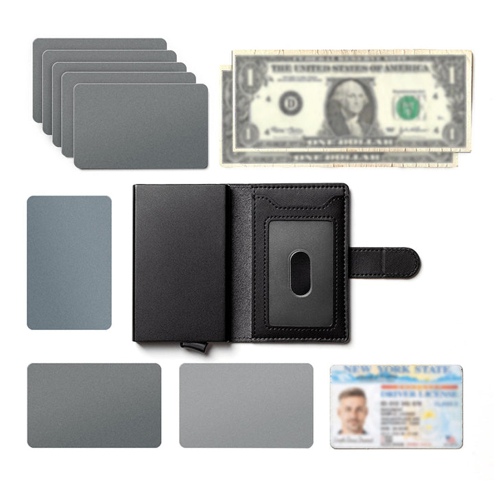 TVC207 - Leather Pop-up Wallet - Sleek Aluminum Business Card Protector