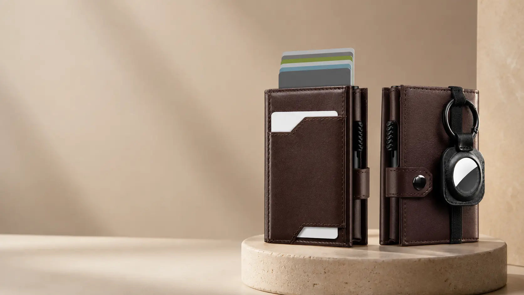 TILONSTAR leather AirTag wallet with RFID protection and card holder design