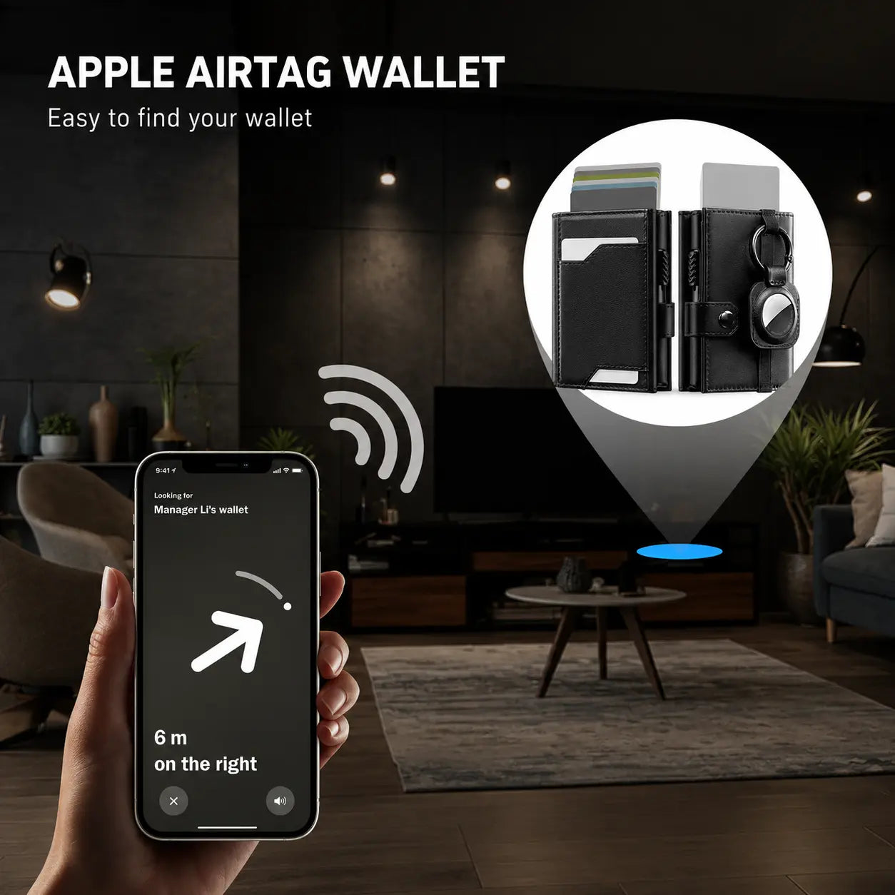 TILONSTAR AirTag wallet with integrated tracker holder and RFID protection