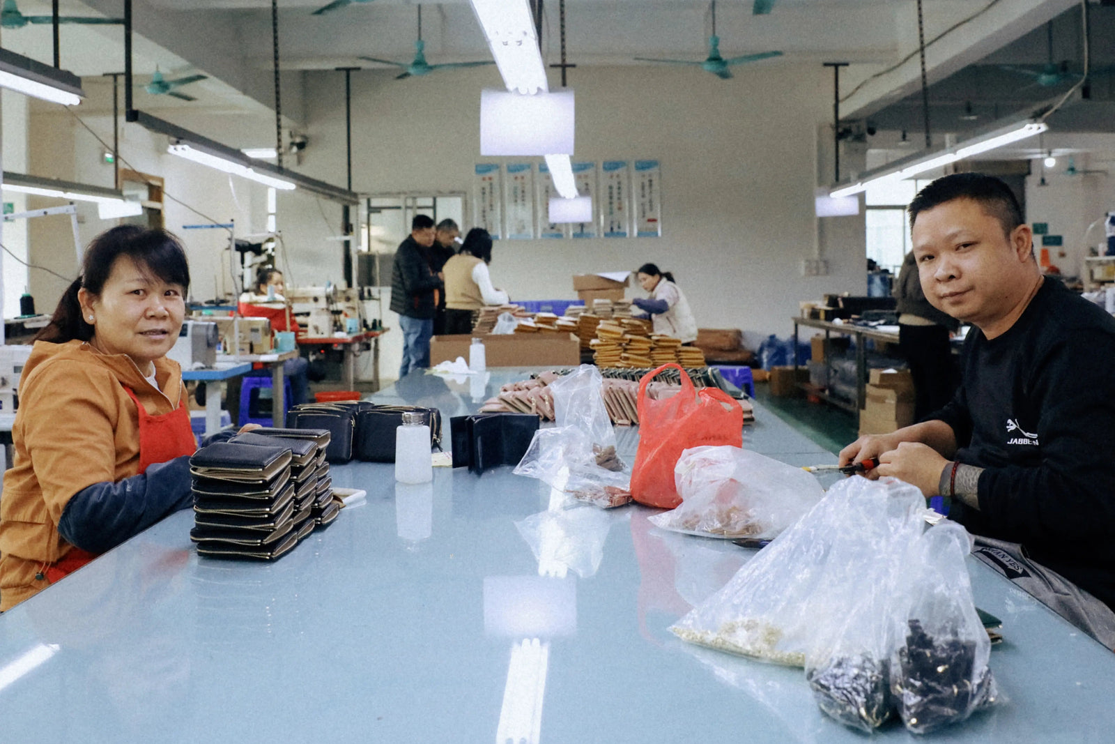 TILONSTAR wallet production workshop with skilled workers and quality manufacturing process